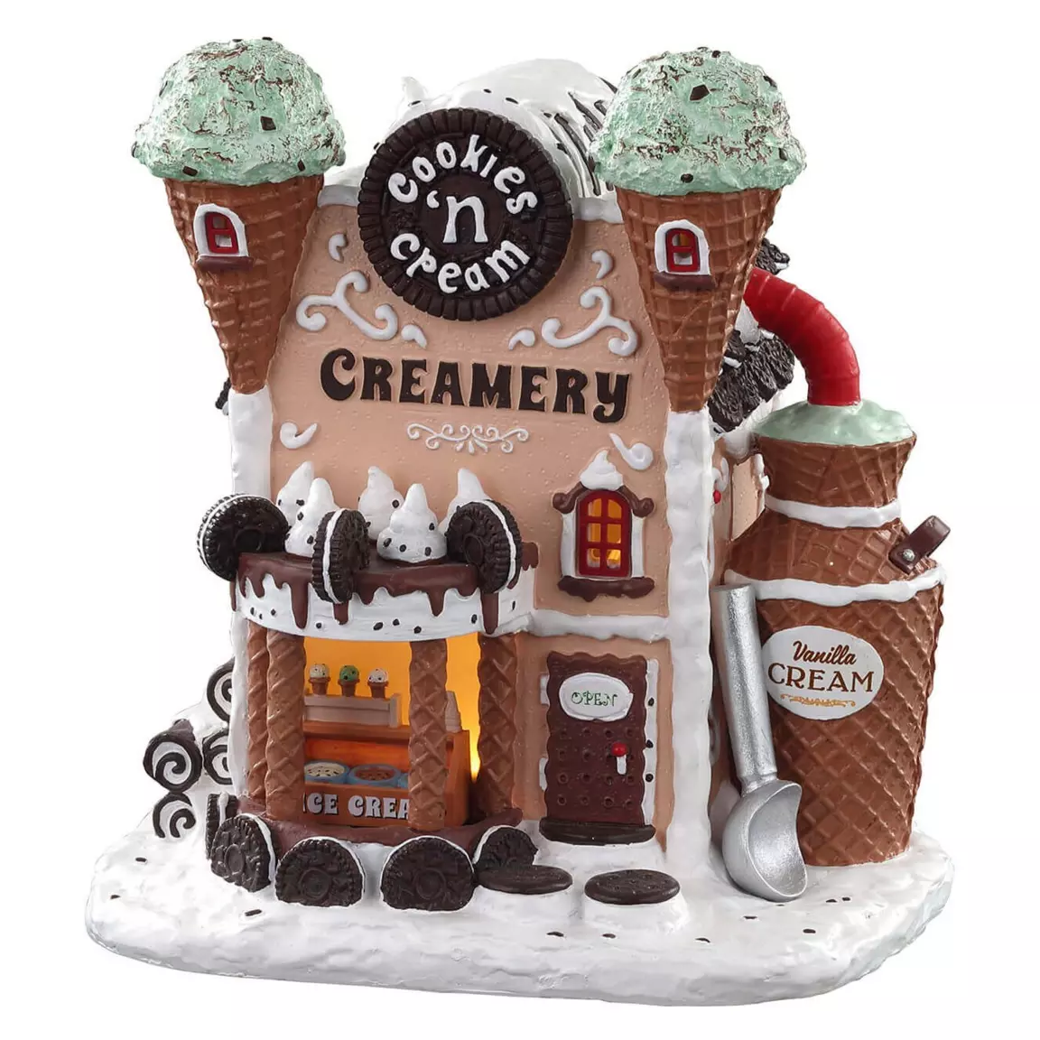 Village de Noël Lemax à piles lumineux Glacier Cookies n' cream