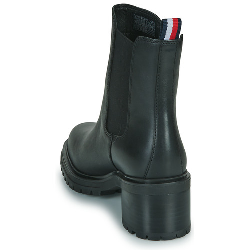 Tommy Hilfiger - ESSENTIAL MIDHEEL LEATHER BOOTIE Negro