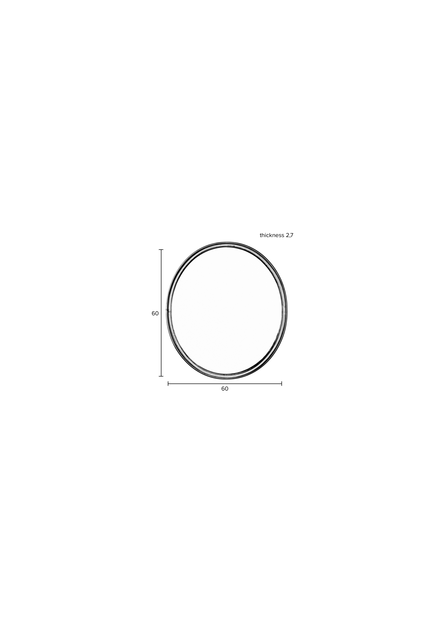 Rein Living spiegel Matz Rein Living Matz Spiegel Rond Zwart