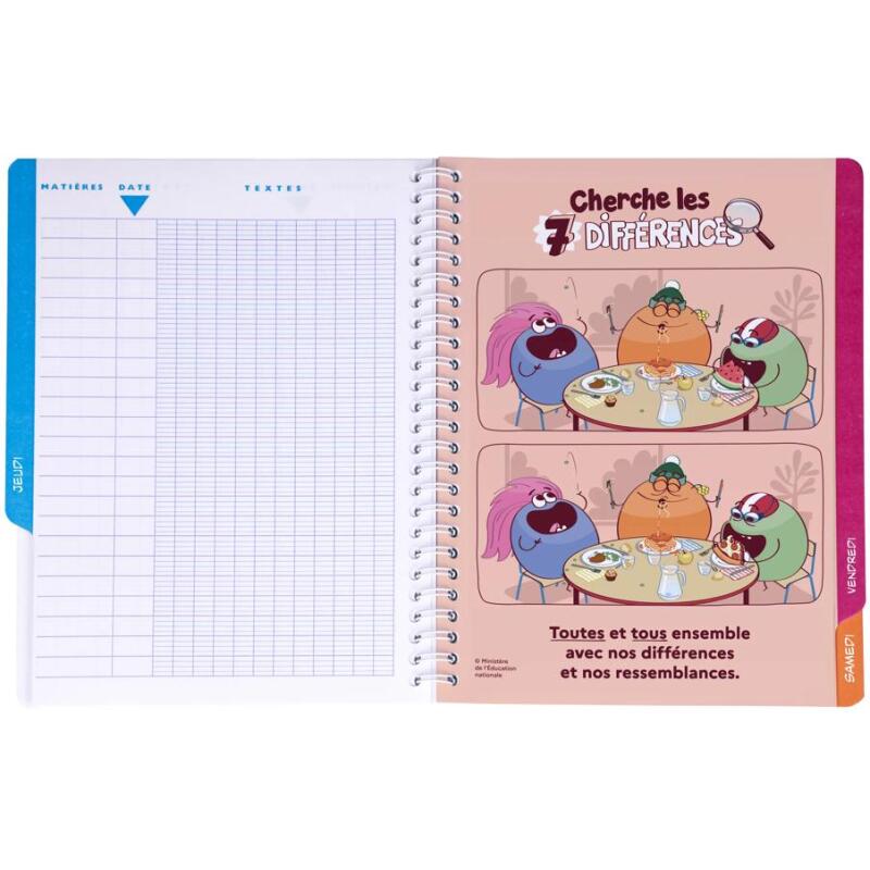 Textes reliure intégrale 7000 17x22 cm 148 pages grands carreaux 70 g - Assortis