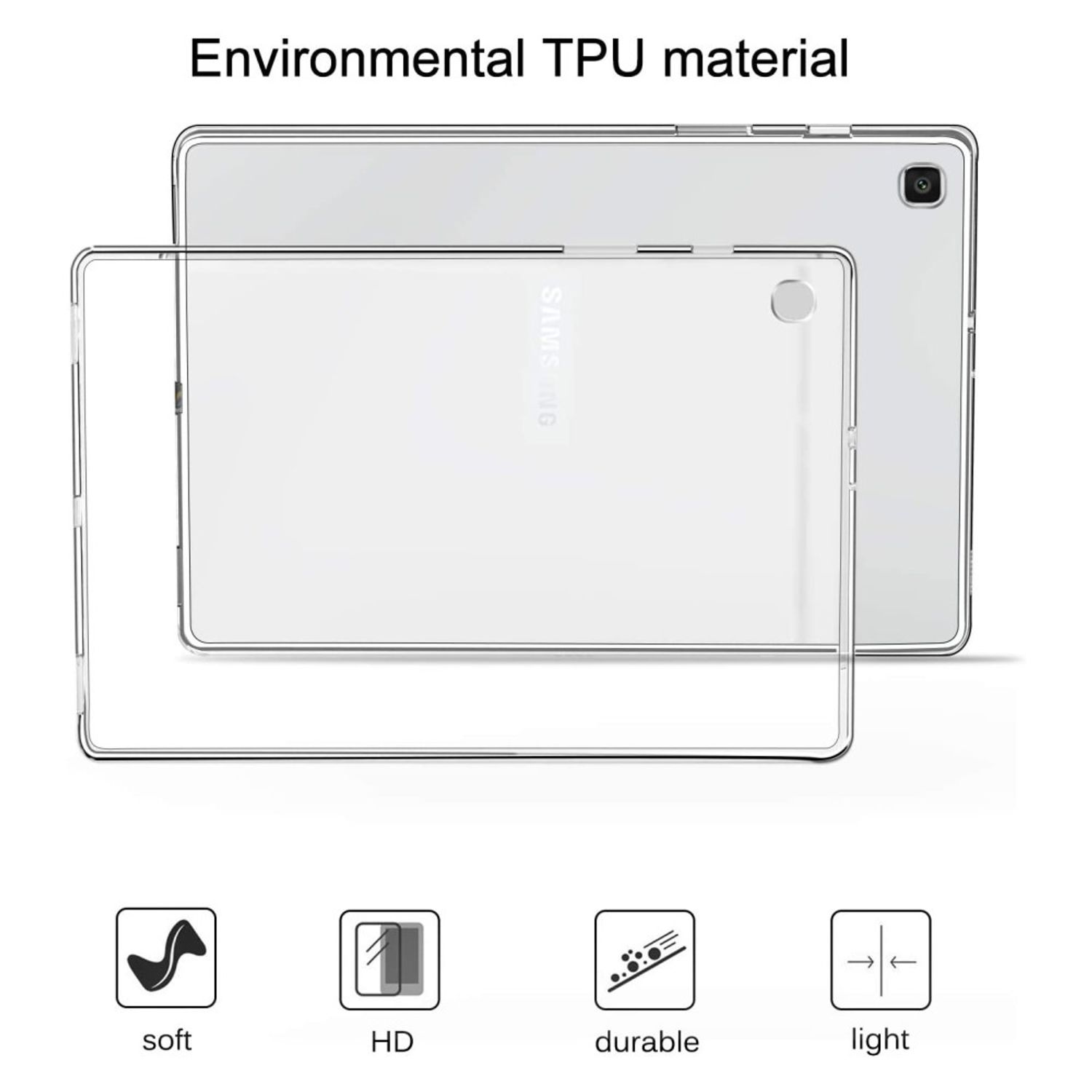 Samsung Galaxy Tab A7 durchsichtige Tablethülle Schutzcase Cover Transparent Neu