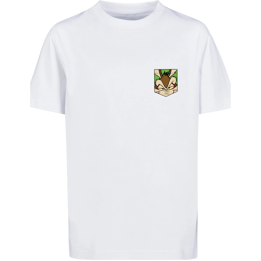 F4NT4STIC T-Shirt Looney Tunes Face Faux Pocket weiß