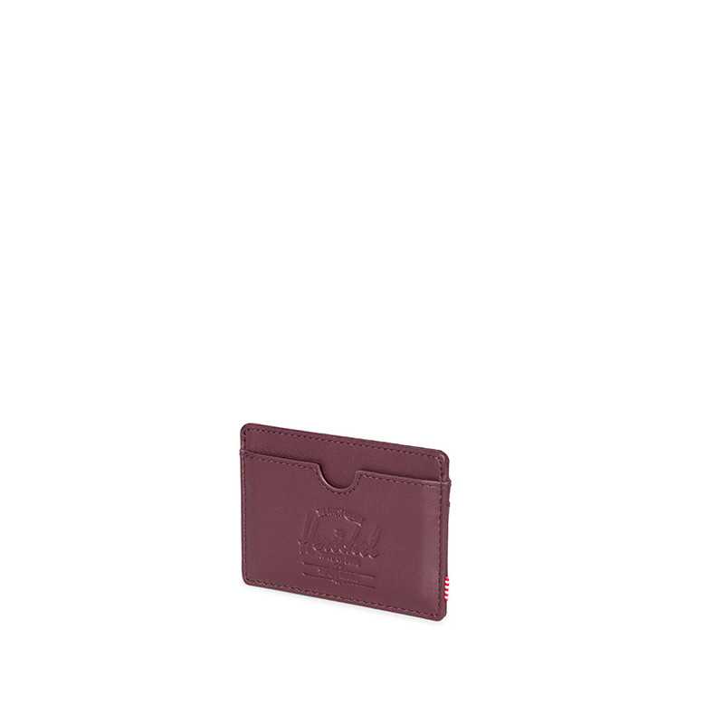 Porte-cartes Charlie windsor wine textured leather