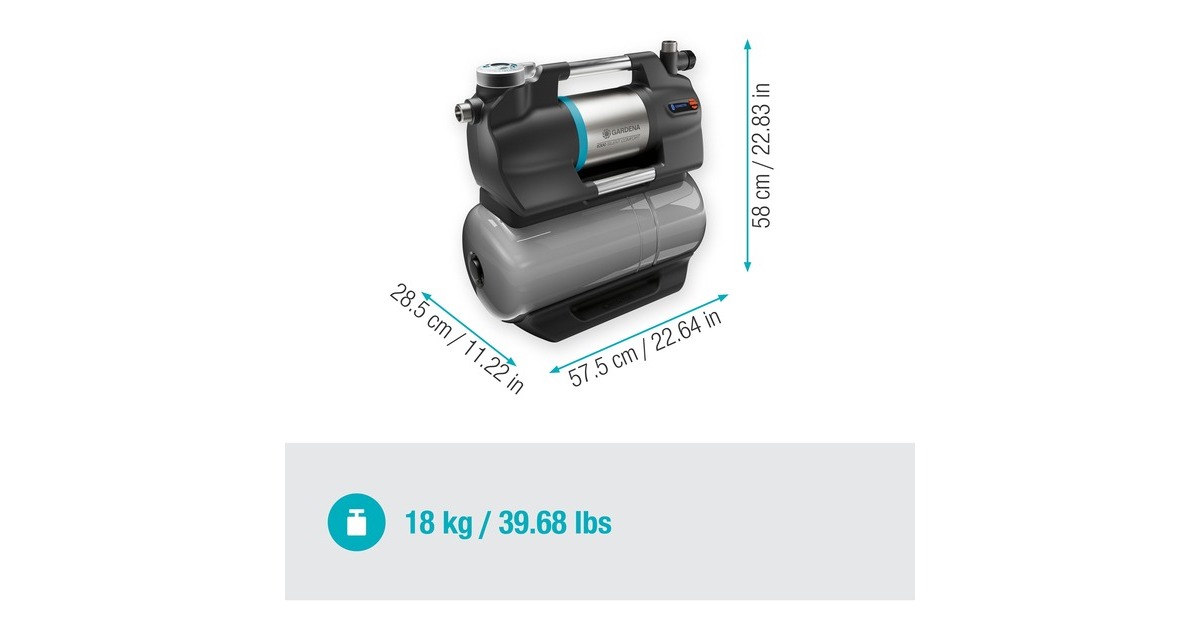 GARDENAHydrofoorpomp 6300 SilentComfort  (Grijs/roestvrij staal, Bluetooth)