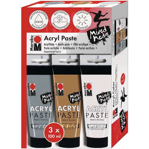 Marabu Acryl Paste, 3er Sortierung