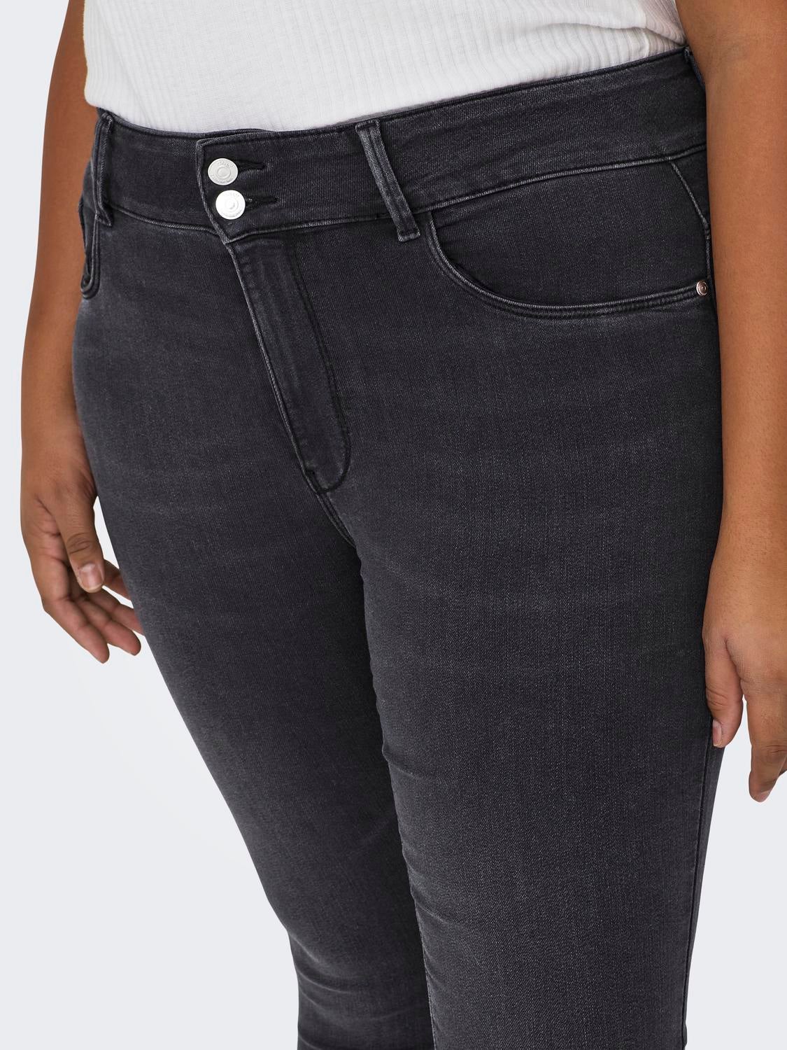 CARSTORM Hohe Taille Skinny Fit Jeans Washed Black