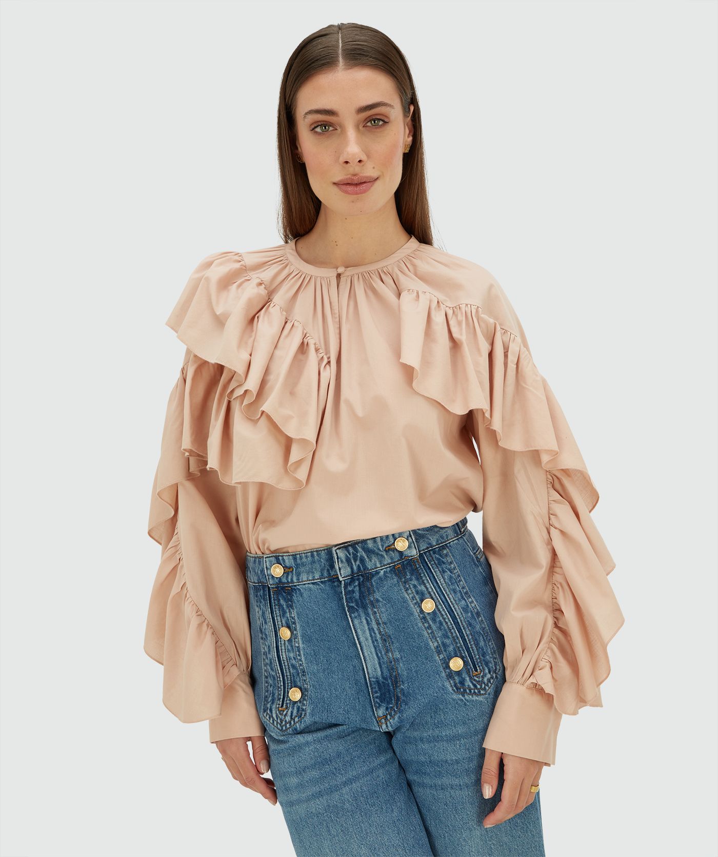 JV-BODINA oversized fit blouse - dusty pink