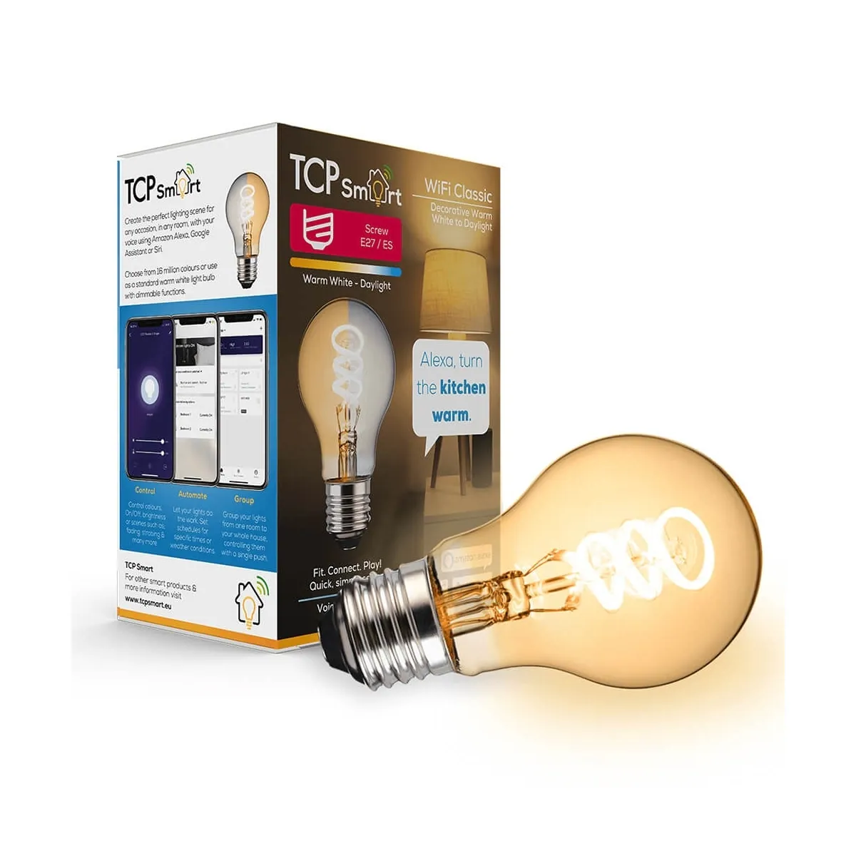 TCP SMART WIFI LED-lampe Classic Twist+CCT ES/E27