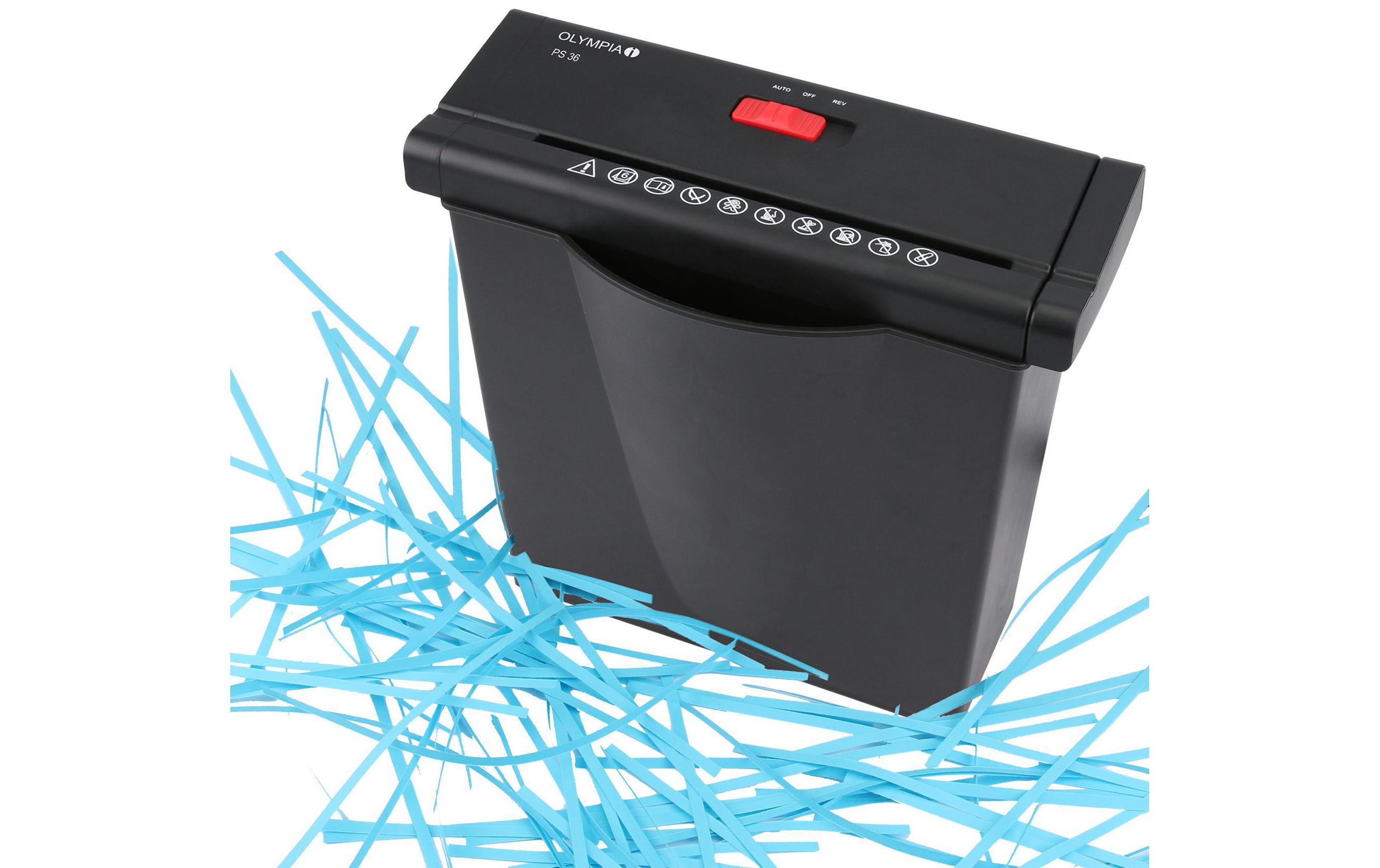 Aktenvernichter PS 36 P-2, 6 SeitenUniverseller Aktenvernichter mit ausziehbarem Haltebügel