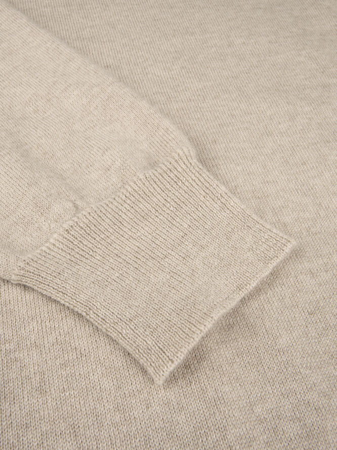 Stenströms Sweater Knitted Crew Neck With Patch Merino Wool Beige