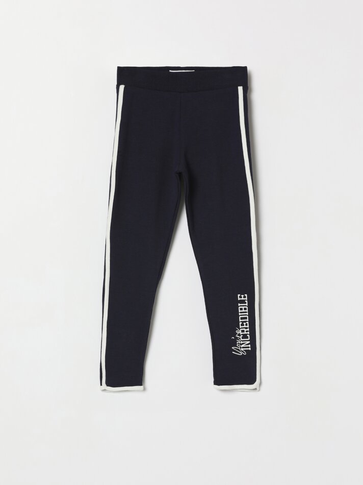 Leggings esportivas com forro de lã - Azul-marinho