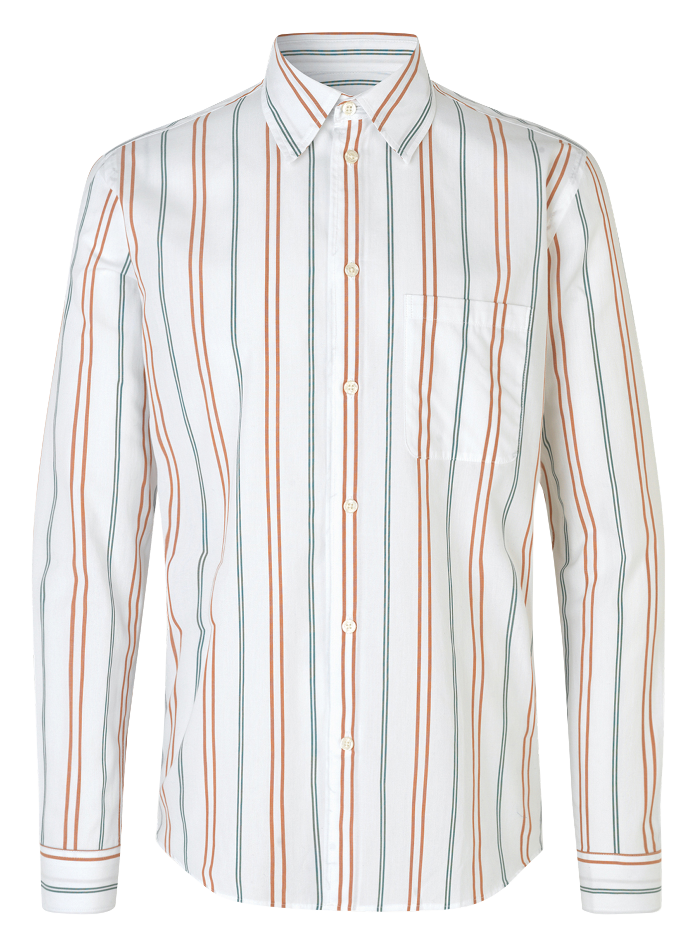 LIAM - Chemise col classique regular-fit à rayures en coton bio | Multicolore