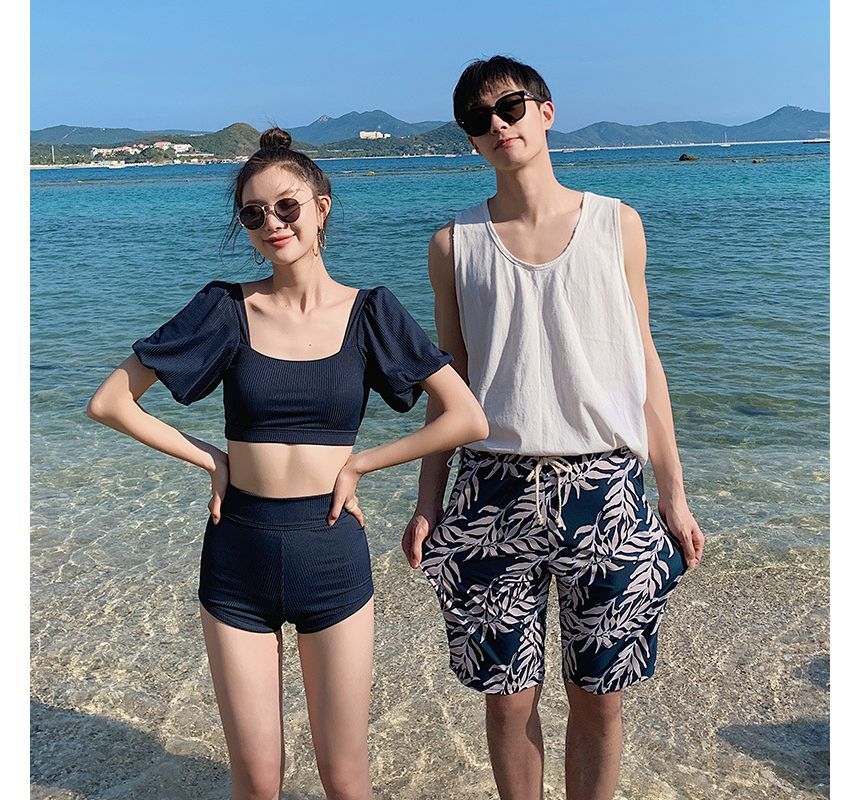 Salanghae - Koppel-matching tankinitop met korte mouwen / printbroek / shorts / set
