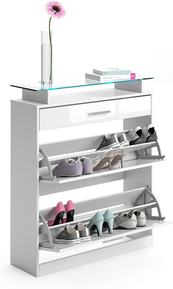 Vicco Schuhkipper Alex, Schuhregal, Weiß, 89 x 104 cm