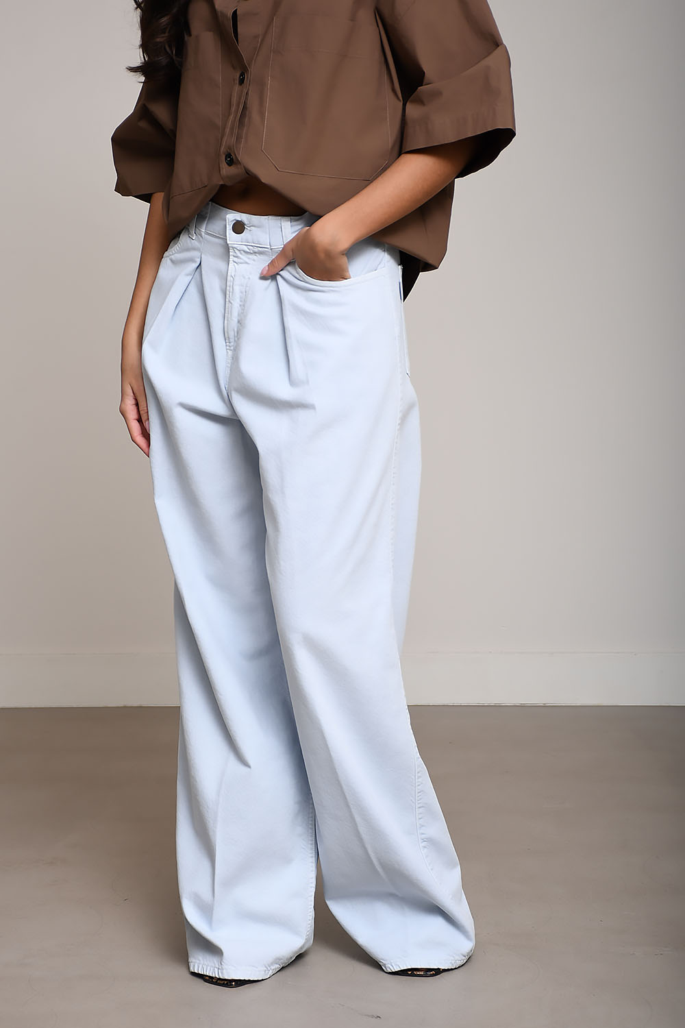 Candy twill 45 denim wide-leg jeans