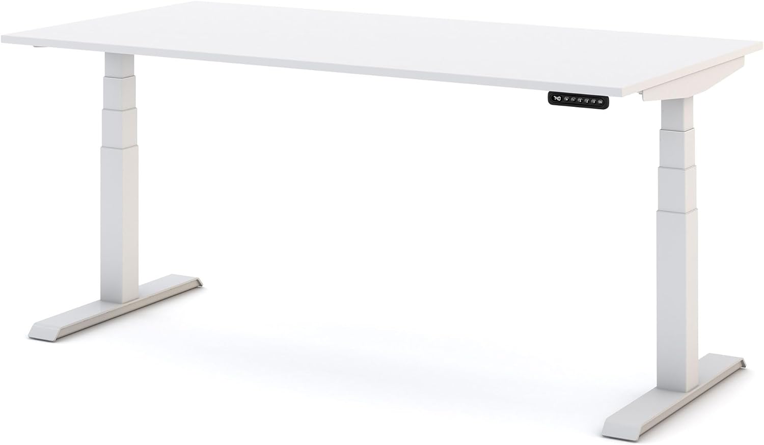 ASSMANN Elektrisch höhenverstellbarer Kinderschreibtisch JUNIOR 140x80cm Weiß, TÜV-Zertifiziert, Memoryfunktion, Kollisionsschutz, 5 Jahre Herstellergarantie einfache Montage für Büro und Homeoffice