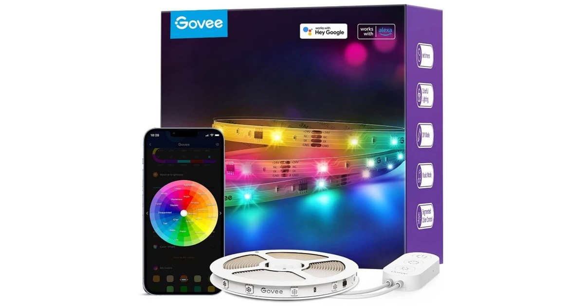 GoveeH618C RGBIC Basic ledstrip  (10 meter, RGBIC, Wifi, Bluetooth)