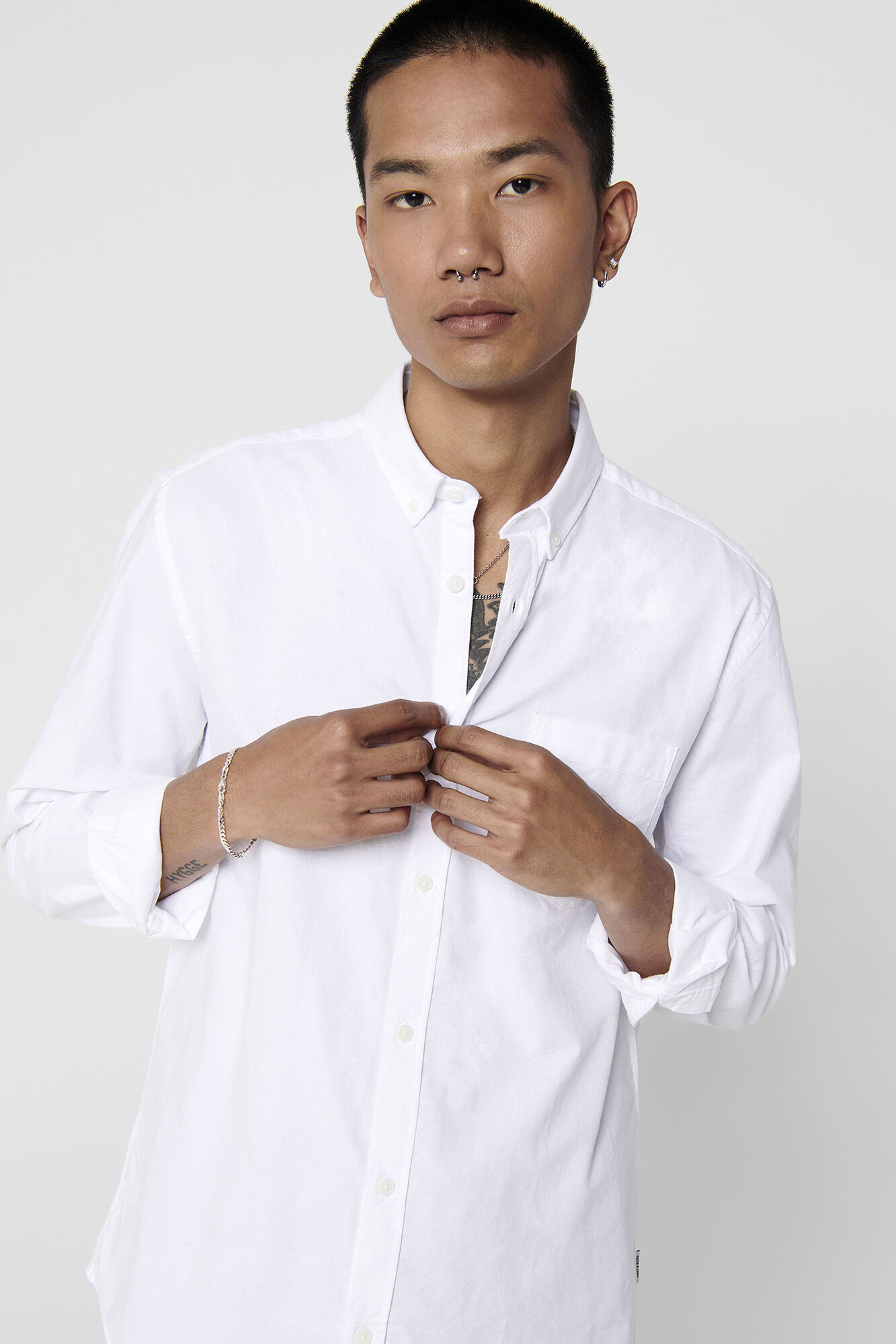 Camisa Oxford de manga comprida