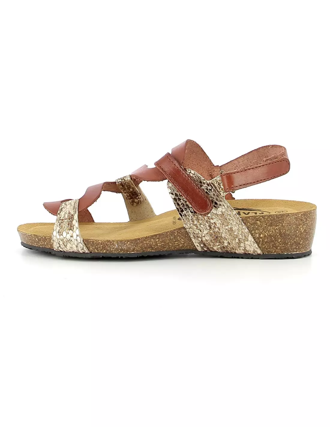 PLAKTON NAW CURVIA - Sandales & nu-pieds MARRONCAMELO