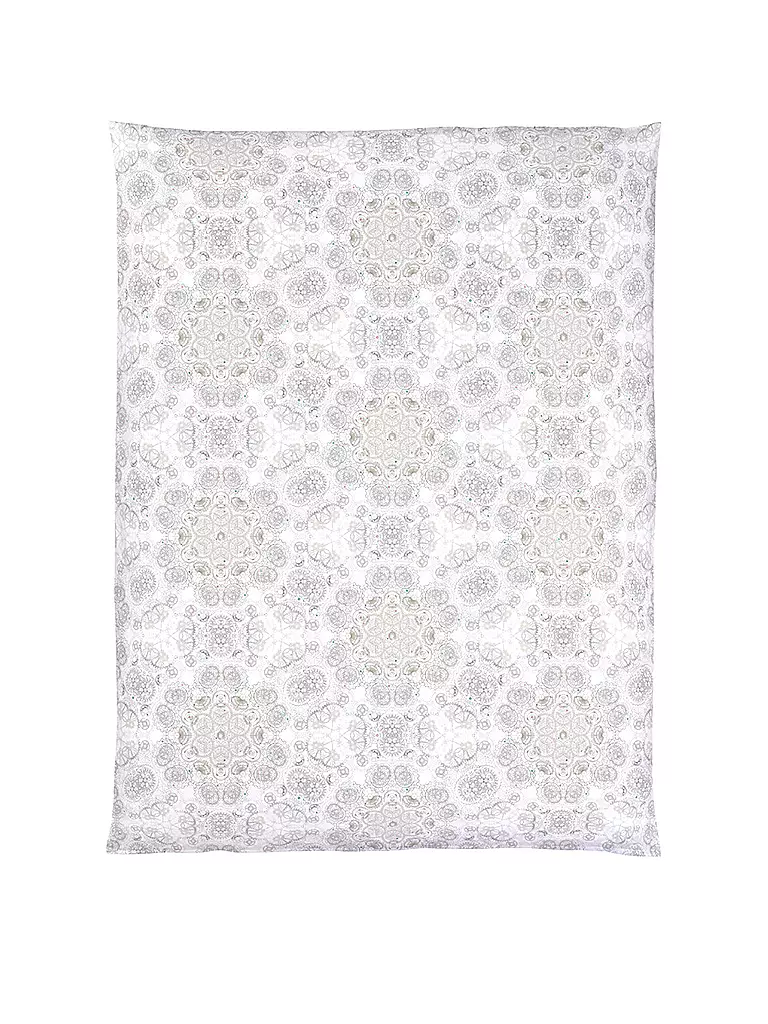 CHRISTIAN FISCHBACHER Satin Deckenbezug ORARIO 140x200cm Uhrwerk weiss