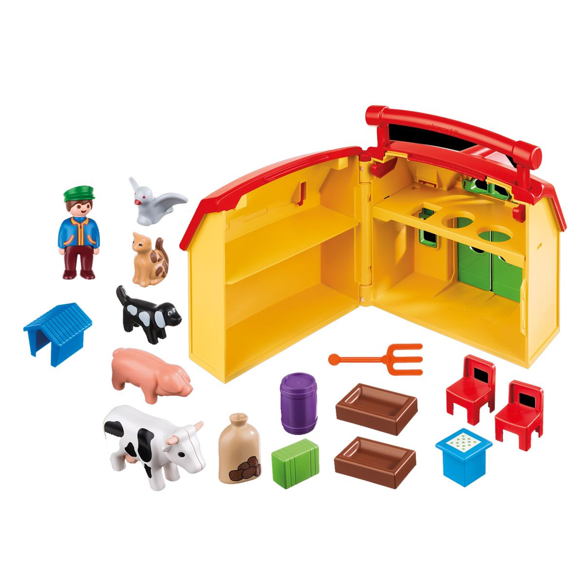 Ferme transportable avec animaux Playmobil 1.2.3. 6962