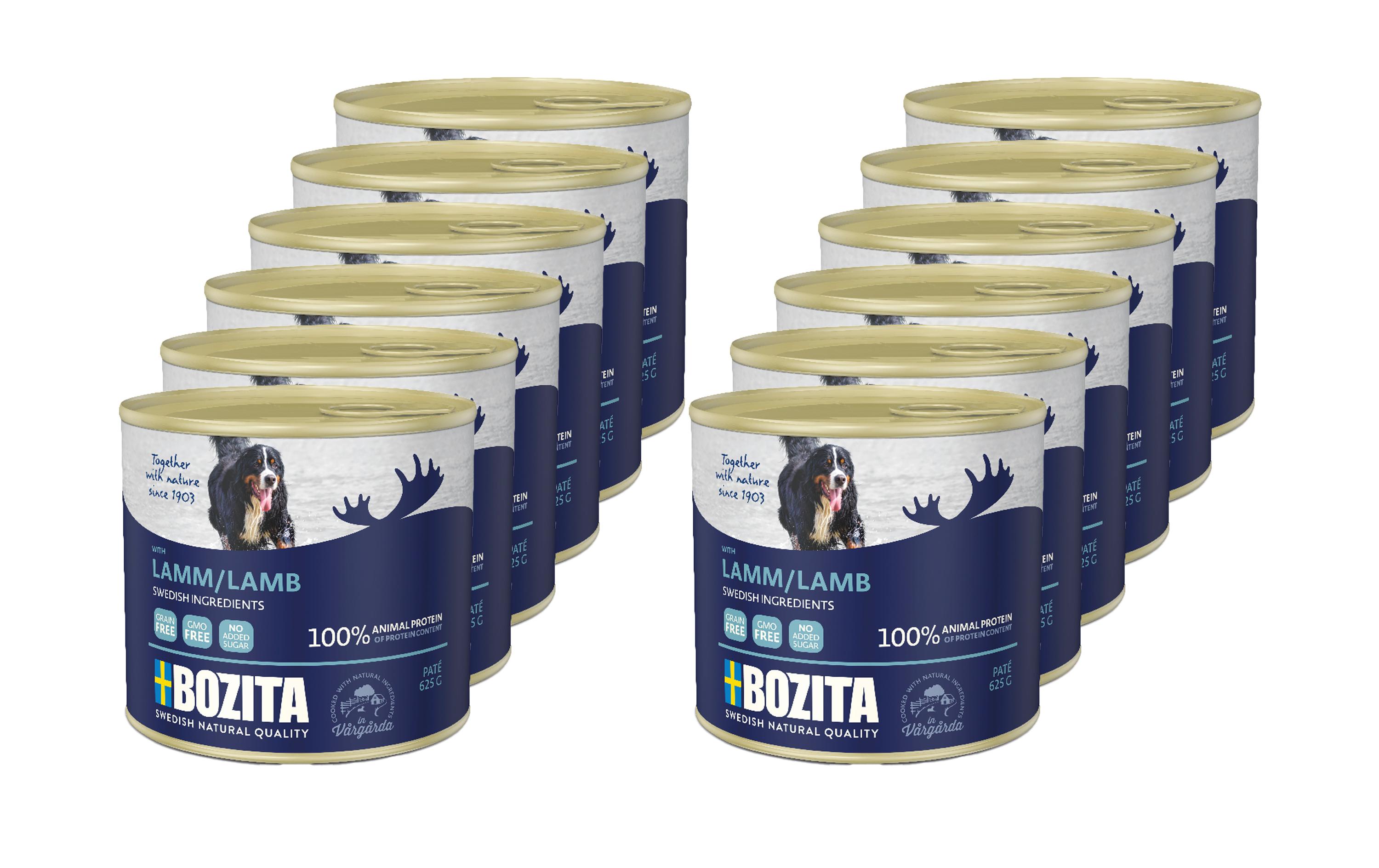 Nassfutter Paté mit Lamm, 12 x 625 g KitAlleinfuttermittel für ausgewachsene Hunde