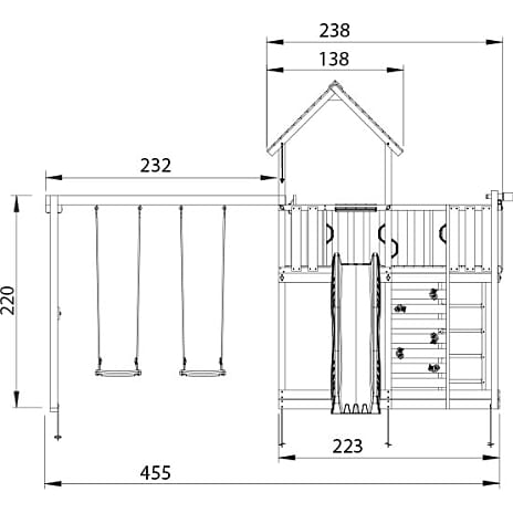 Jungle Gym Mansion 2.1 legetårn komplet inkl. Swing Module
