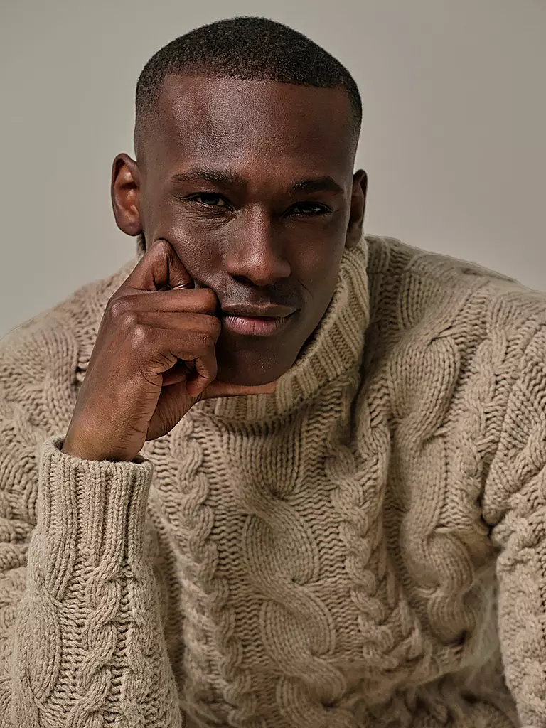 PROFUOMO Rollkragenpullover braun