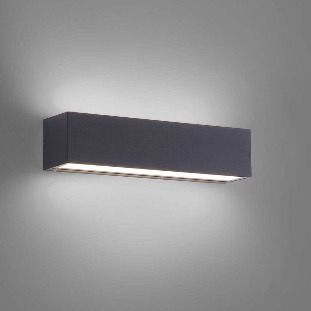 Robert LED buitenwandlamp van metaal in antraciet, 250 mm op- en neerklapbaar