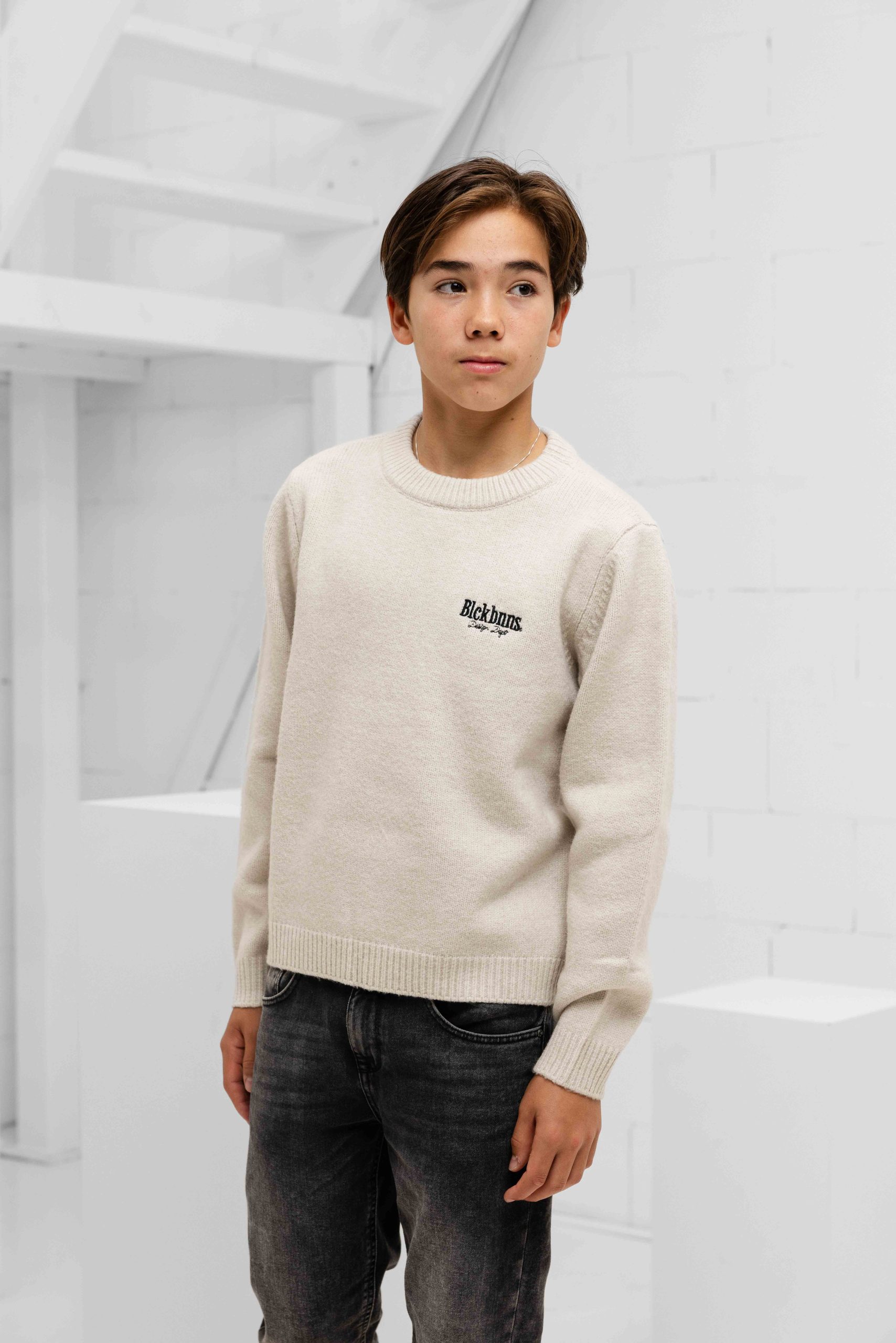 Black Bananas Knitted Sweater Kids Beige