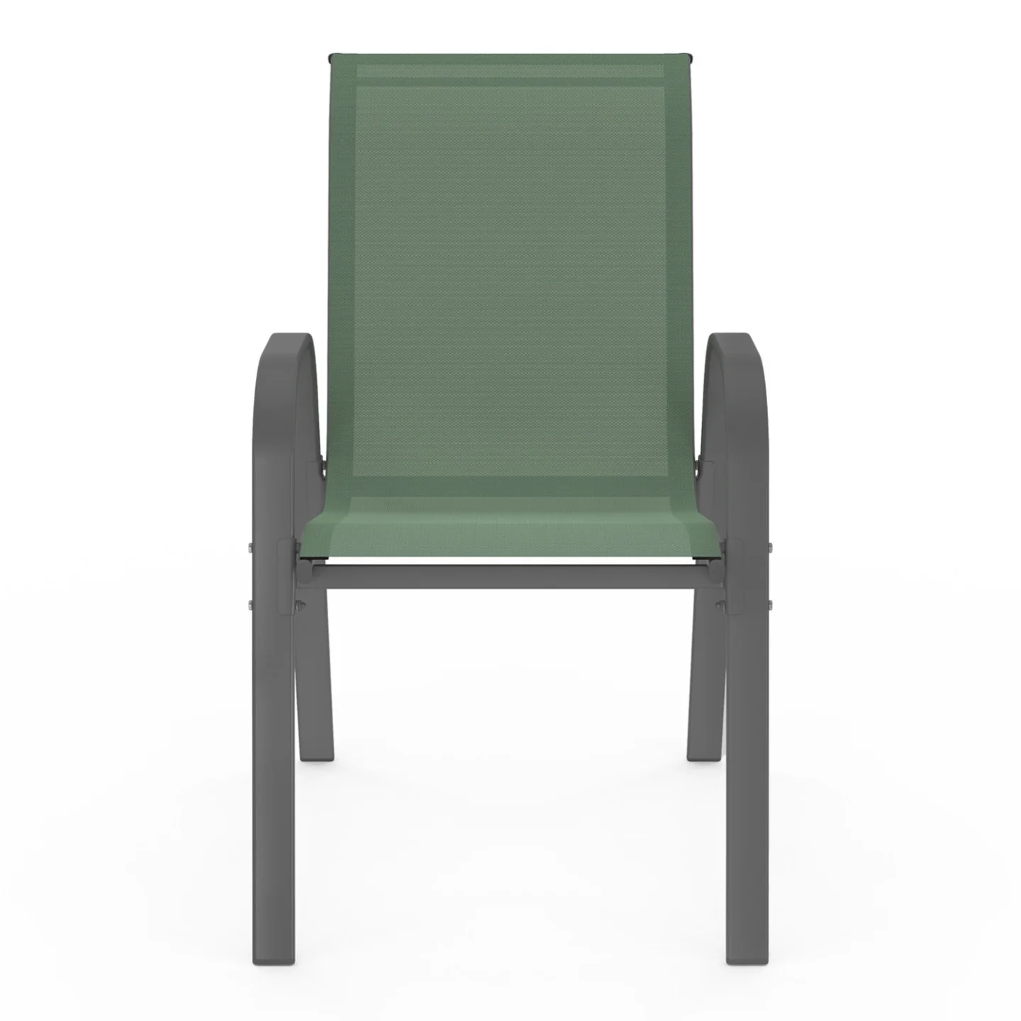 Lot de 6 chaises de jardin LYMA métal et textilène empilables vert olive