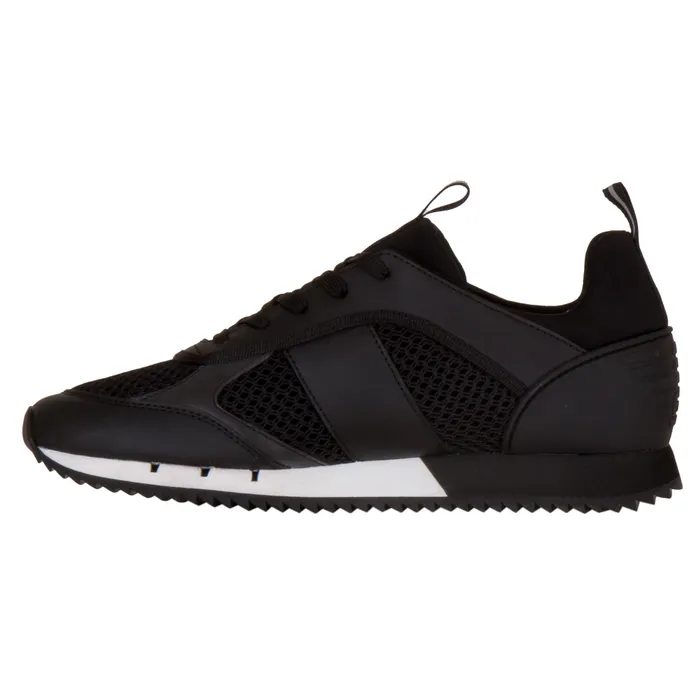 EA7 Black & White Lace Up Sneakers Heren