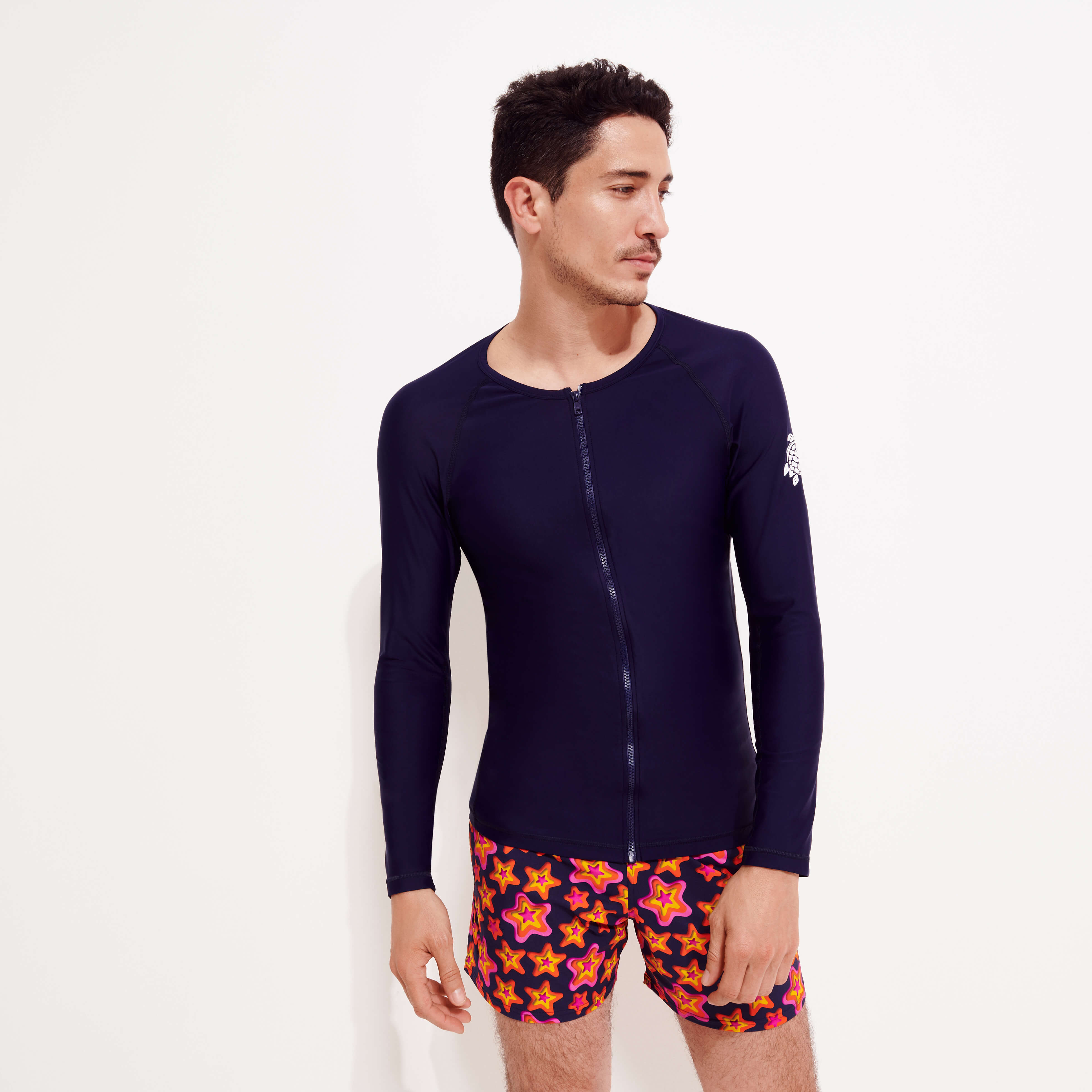 T-shirt anti UV homme zip uni