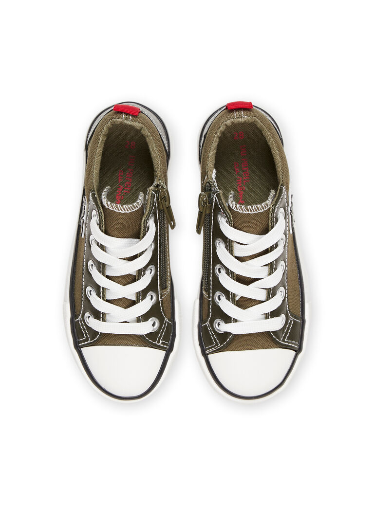 Baskets en toile kaki avec patch étoile
