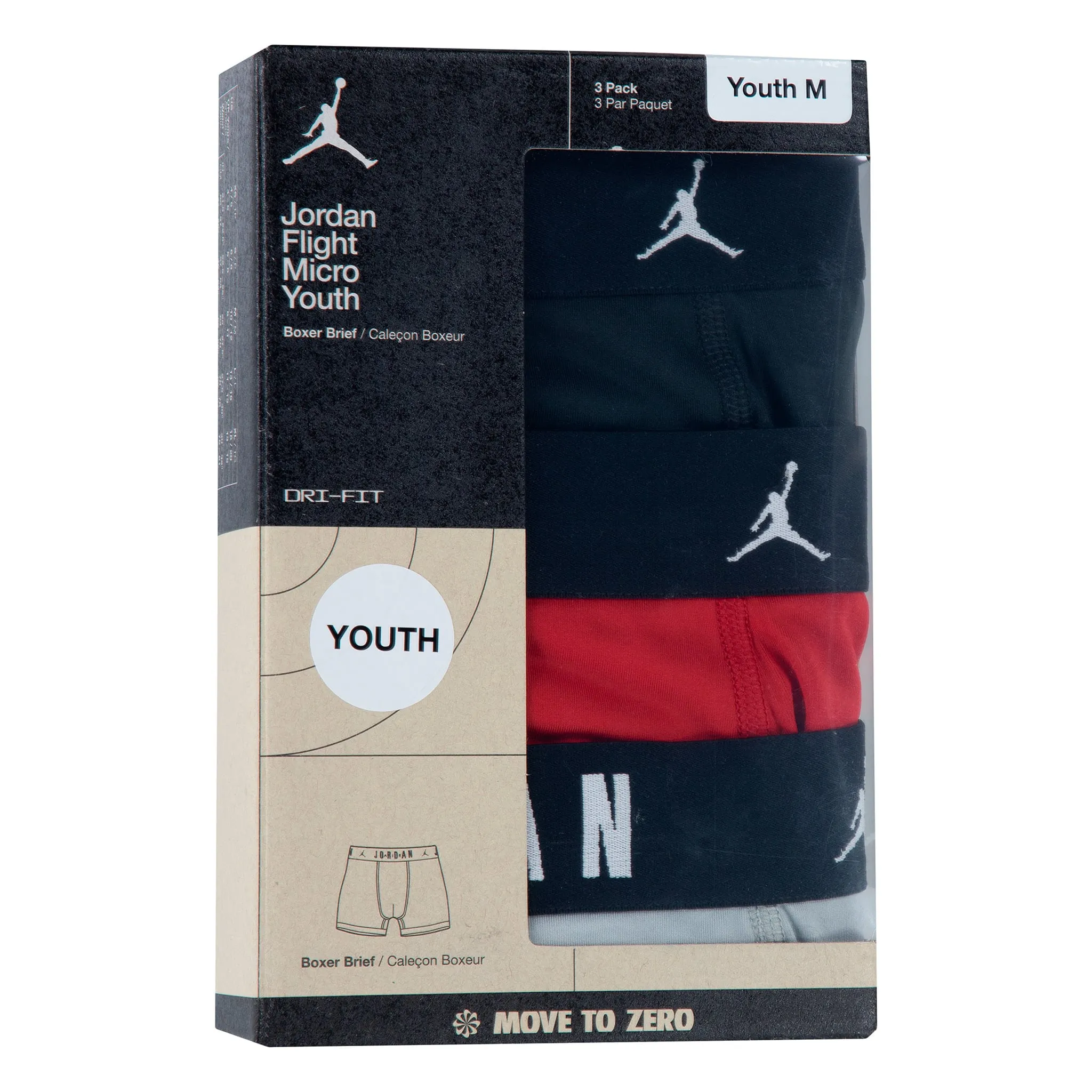 Jordan Boxers Flight DRI-FIT Paquet de 3 8-20ans