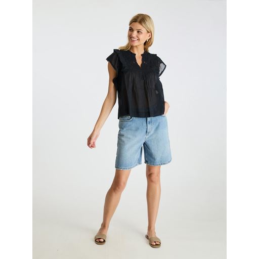 Neo Noir Jayla S Voile Bluse, Navy, 38