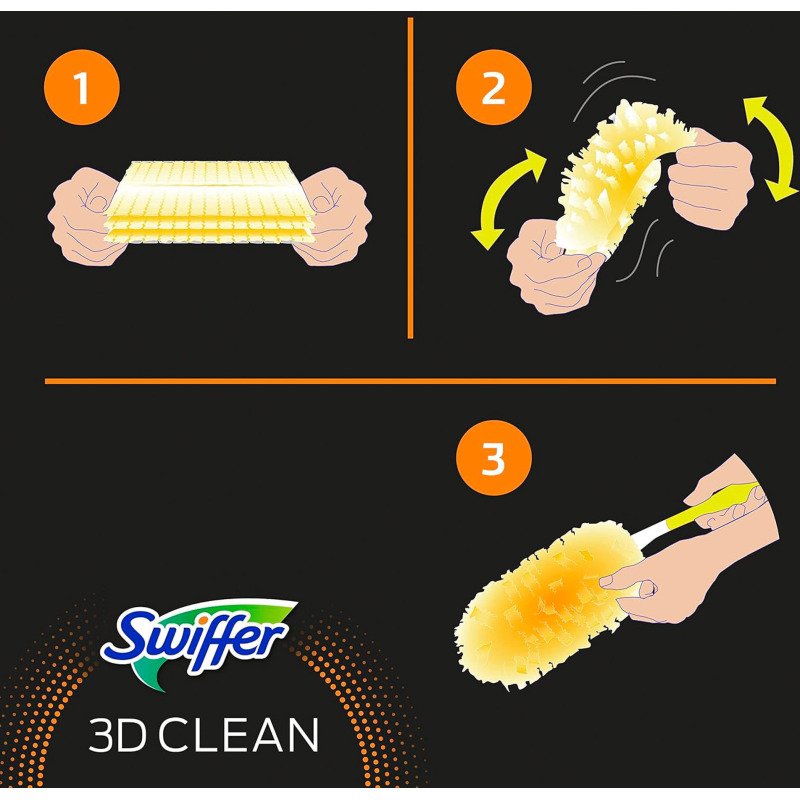 Recharge Plumeau Swiffer 3D Clean - Boîte de 5