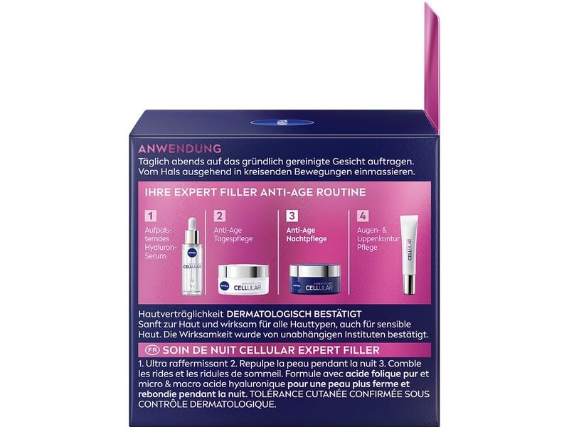 NIVEA Nachtcrème Cellular Expert Filler Anti-Age 50 ml Hochwirksame Anti-Age Nachtpflege