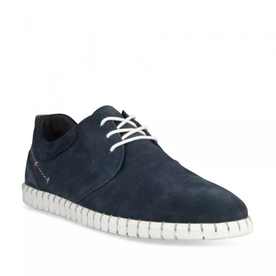 Baskets MARINE DENIM SIDE CUIR