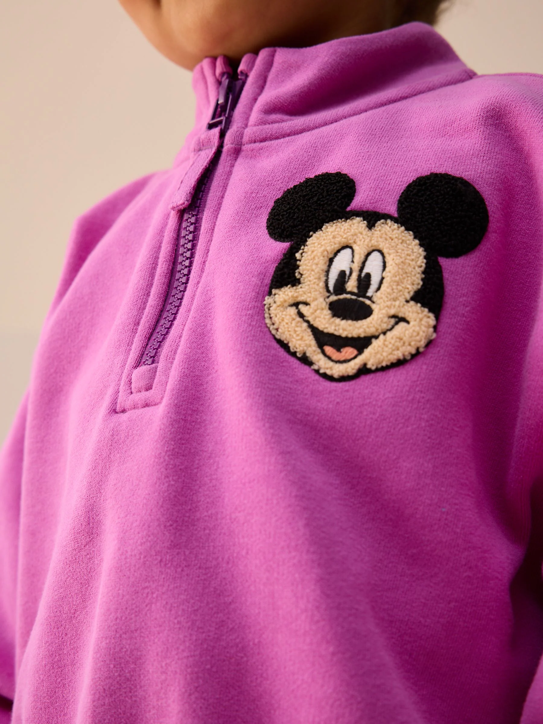 Purple Disney Mickey Mouse - Sweatshirt met kwartrits (3mnd -7jr)