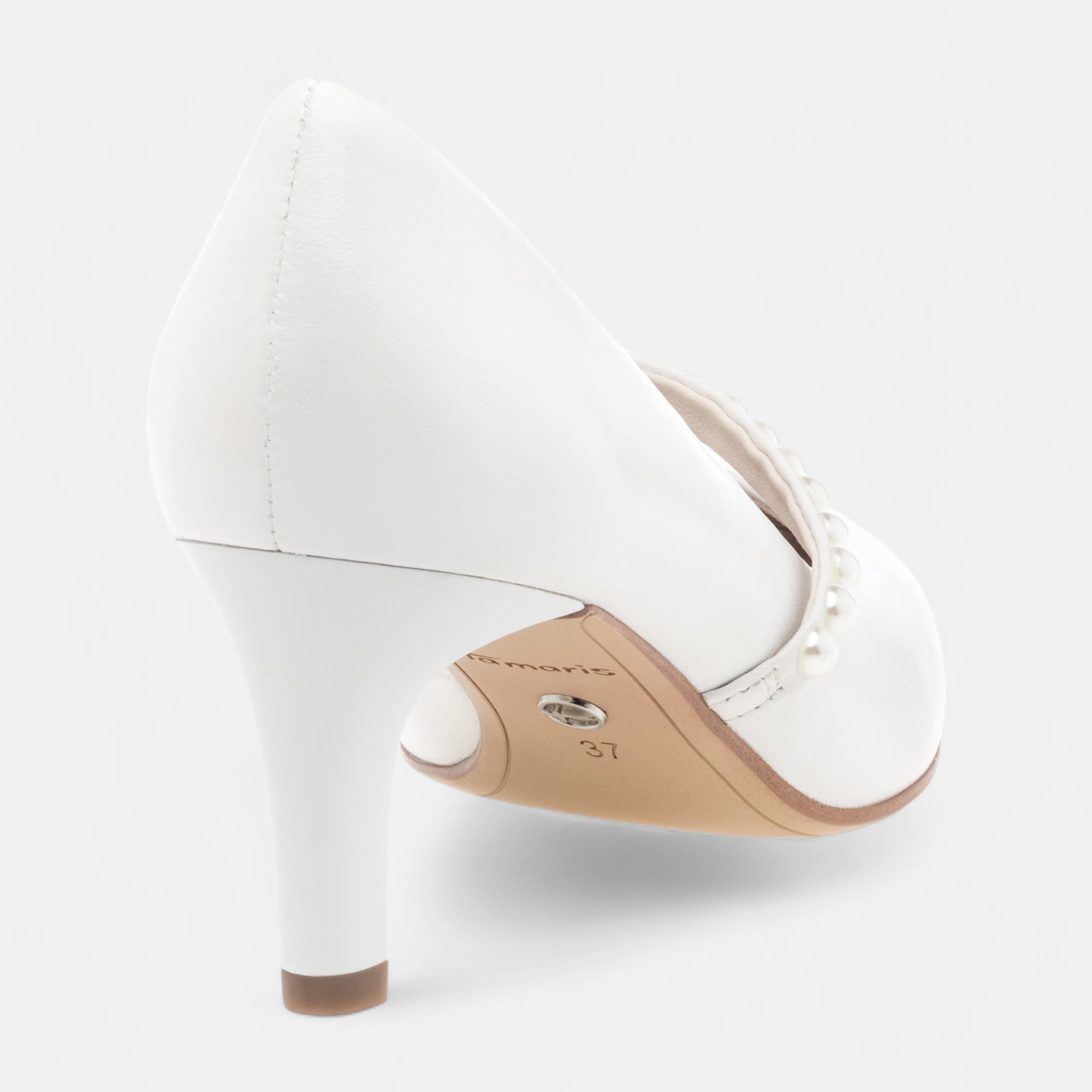 Escarpins à talon Femme en cuir blanc