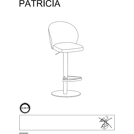 Patricia barstol - grå