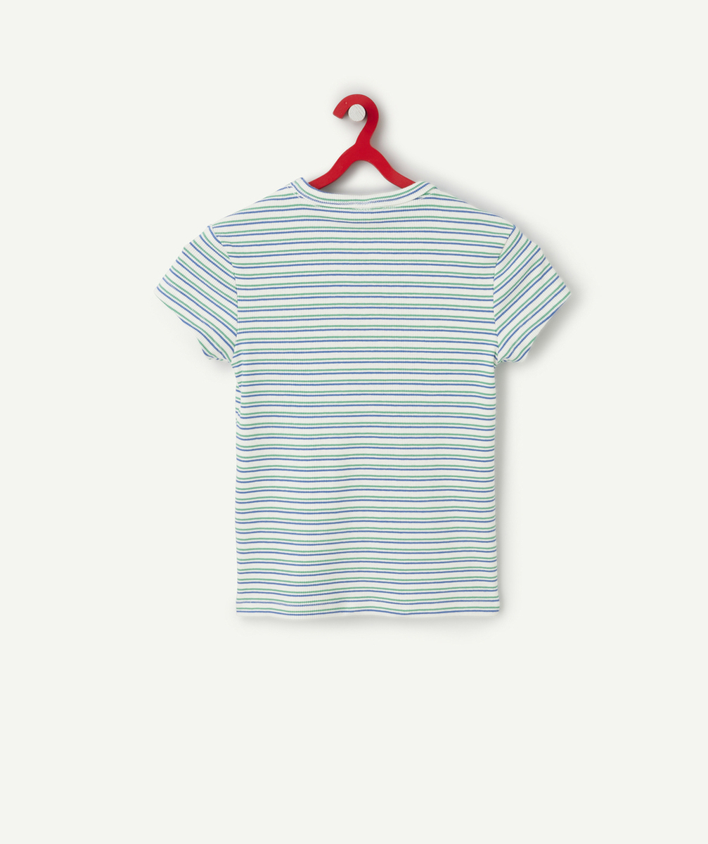 t-shirt manches courtes fille en coton bio à rayures