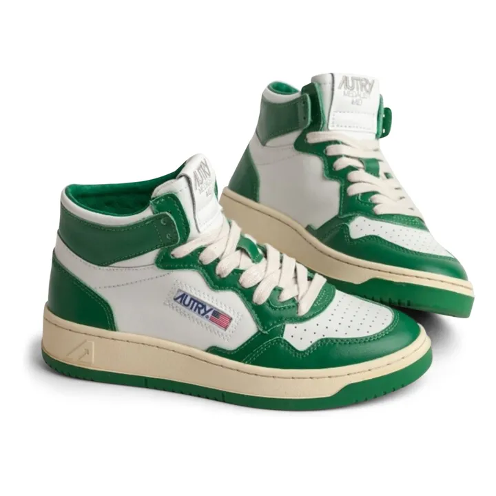 Autry Baskets Medalist Mid Bicolore | Vert