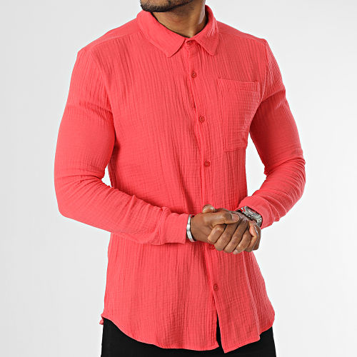 Chemise Manches Longues Rouge Clair