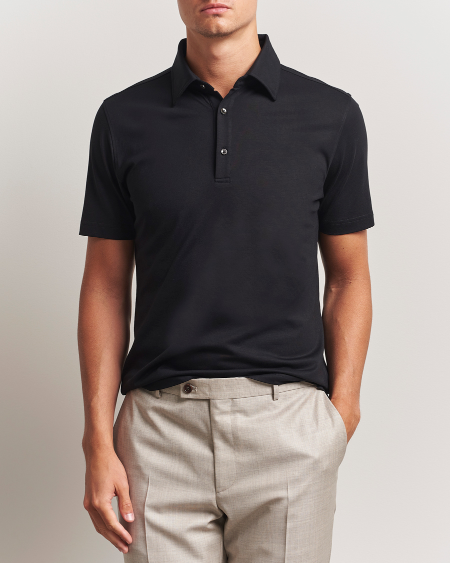 Stenströms Supima Cotton Polo Shirt Black