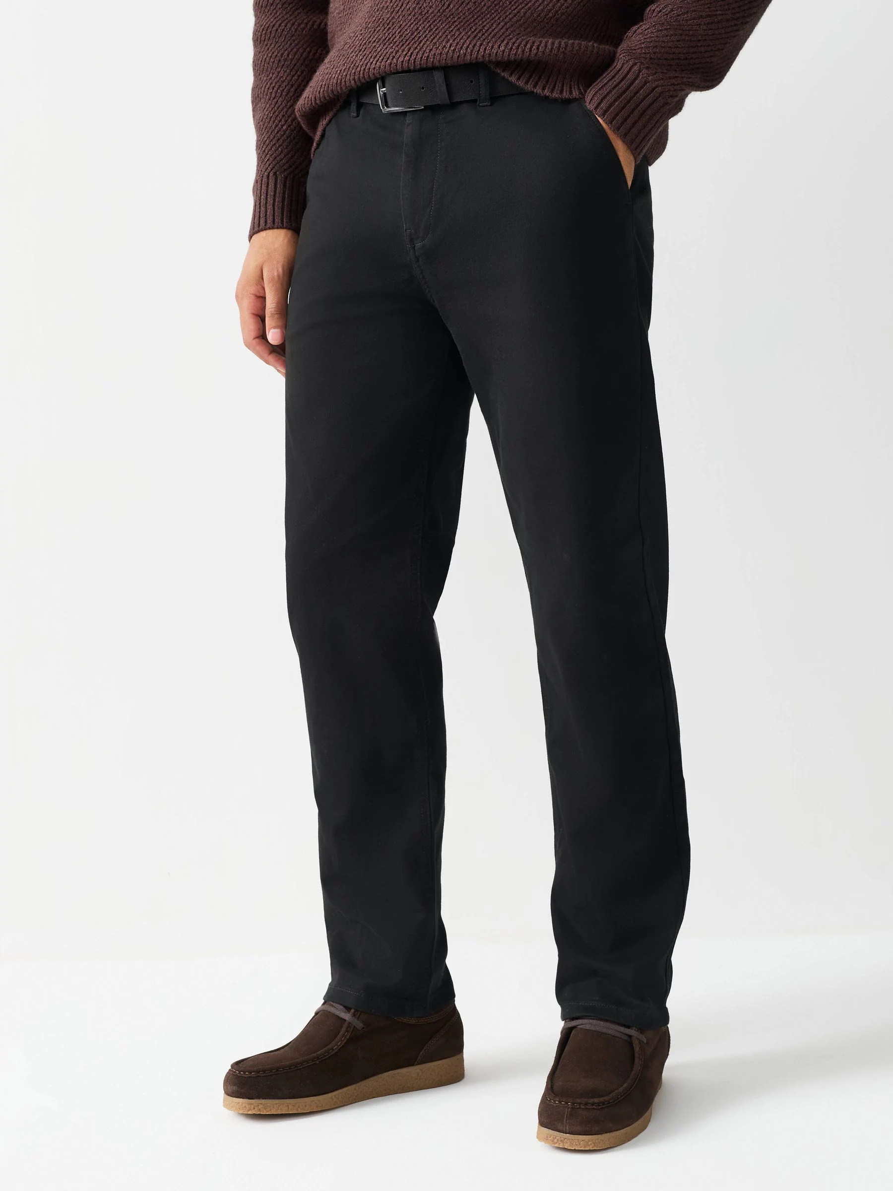 Zwart - Motionflex Chinos Trousers With Belt