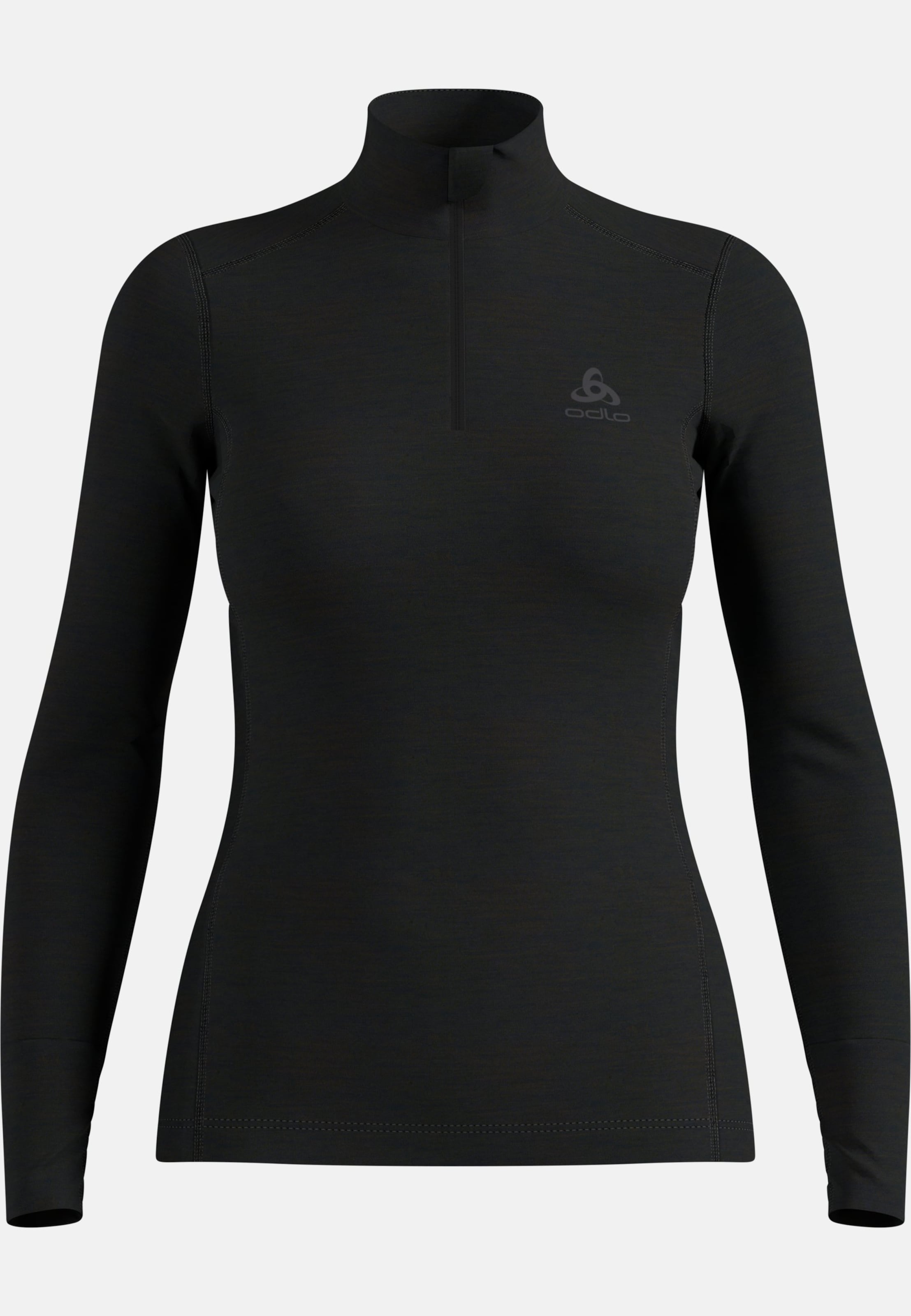 Natural Merino 200 Base Layer Half Zip in black