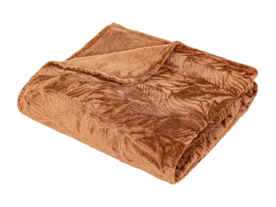 Plaid flanelle Terracotta motif en relief 180 x 230 cm
