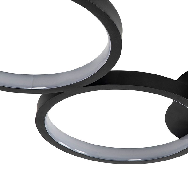 Design plafondlamp zwart incl. LED 3-staps dimbaar 3-lichts - Pande